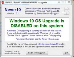 utilitaire never10 après désactivation