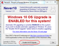 utilitaire never10 avant désactivation